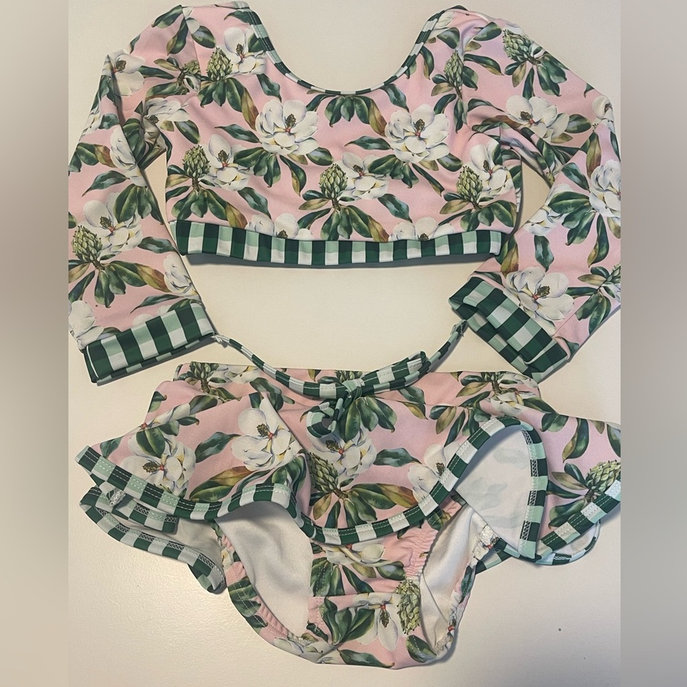 Sugar bee girls skirted bikini  Size: 3T EUC